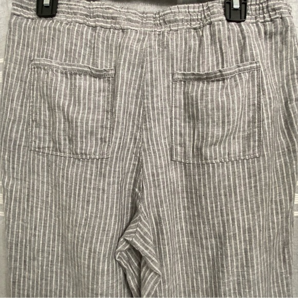 ELLEN TRACY / Striped Linen Pants Size S - Picture 7 of 12